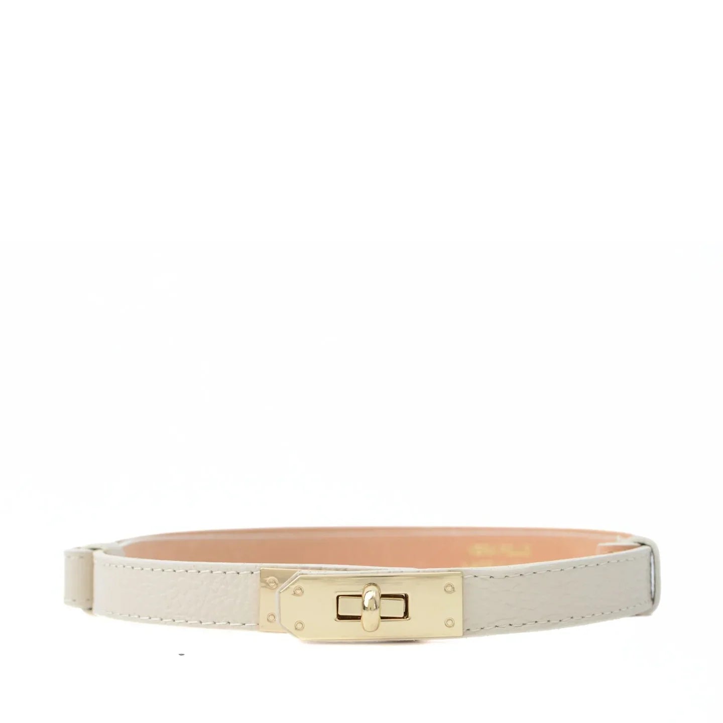 Leren riem met draaisluiting Latte